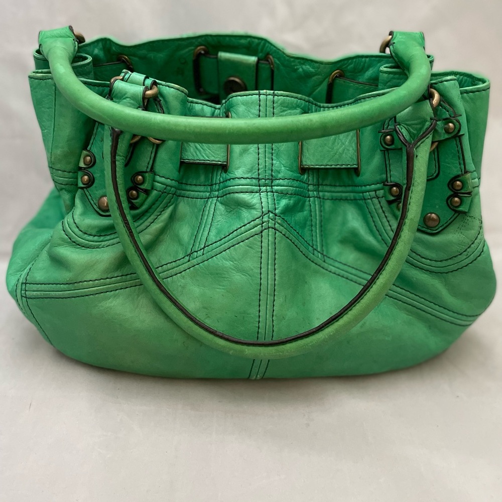 Juicy Couture Green Genuine Leather Satchel Bag